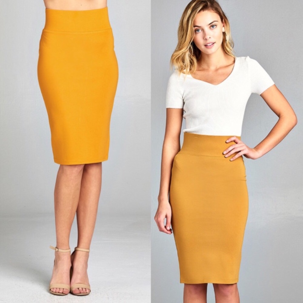 Yellow Pencil Skirt